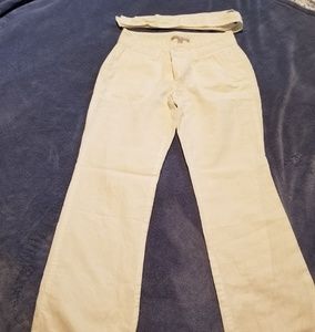 Banana Republic white linen pants